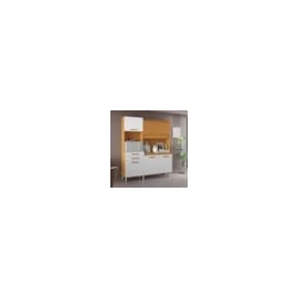 Amário de Cozinha Modelo Selena Cor Cinamomo/Branco