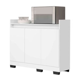 Aparador Buffet 3 Portas Real Branco Luxo Móveis Primus