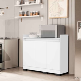 Aparador Buffet 3 Portas Real Branco Luxo Móveis Primus