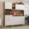 Armário de Cozinha 6 Portas 2 Gavetas Select Amêndola e Branco
