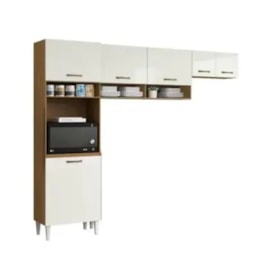 Armário de Cozinha Modelo Aurora 6 Portas Cinamomo/Branco