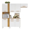 Armário de Cozinha Modelo Juma Cor Cinamomo/Branco