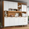 Armário de Cozinha Modelo Mega 9 Portas Cinamomo/Branco
