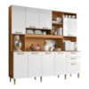 Armário de Cozinha Modelo Mega 9 Portas Cinamomo/Branco