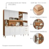 Armário de Cozinha Modelo Mega 9 Portas Cinamomo/Branco
