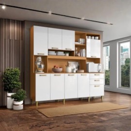 Armário de Cozinha Modelo Mega Cinamomo/Branco