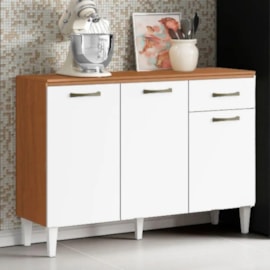 Balcão Atenas 3P-1G Cinamomo/Branco