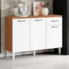Balcão Atenas 3P-1G Cinamomo/Branco