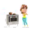 Balcão Cozinha para Cooktop 80cm com 1 Gaveta Branco Nicioli