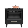 Balcão Cozinha para Cooktop 80cm com 1 Gaveta Preto Nicioli