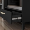Balcão Cozinha para Cooktop 80cm com 1 Gaveta Preto Nicioli