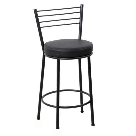 Banqueta 60cm Roma Metalnew Preta