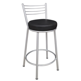 Banqueta 60cm Roma Metalnew Preta
