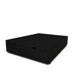 Base Box com Baú Frontal 138 x 39 Linho Preto