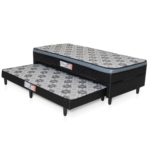 Base Box Hellen Aspen Ortopedico D28 88x41 Preto/Cinza