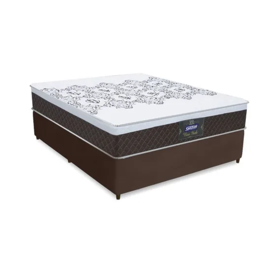 Base Cama Box Gazin 138 x 27 Suede Liso Marrom