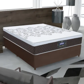 Base Cama Box Gazin 138 x 27 Suede Liso Marrom