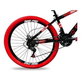 Bicicleta Aro 26 Grau 250/81 Preto fosco/Vermelho Colli