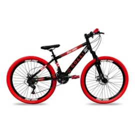 Bicicleta Aro 26 Grau 250/81 Preto fosco/Vermelho Colli