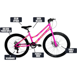 Bicicleta Colli Aro 24 Londres 227/19 Rosa Neon