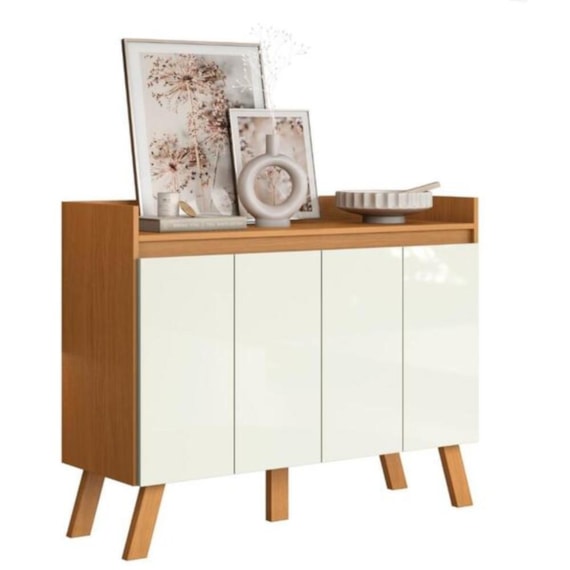 Buffet Aparador 4 Portas Cinamomo/Branco Armoveis