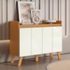 Buffet Aparador 4 Portas Cinamomo/Branco Armoveis