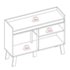Buffet Aparador 4 Portas Cinamomo/Branco Armoveis