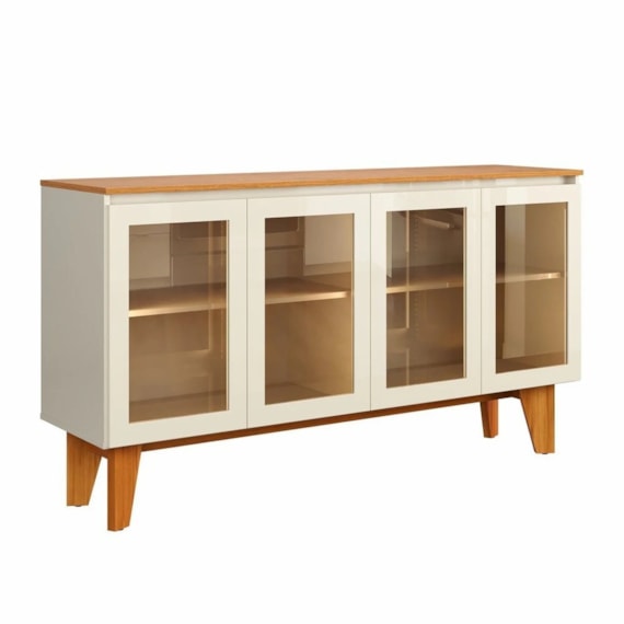 Buffet Krypton 4 Portas Com Led Off White/Nature