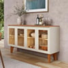 Buffet Krypton 4 Portas Com Led Off White/Nature
