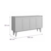 Buffet Krypton 4 Portas Com Led Off White/Nature