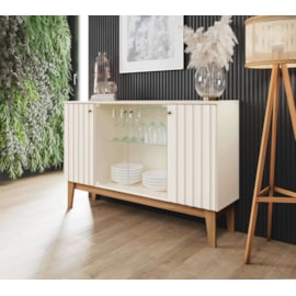 Buffet Rael Off White/Nature Henn Móveis