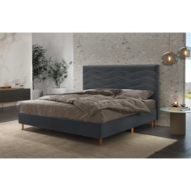 Cabeceira Madri 138cm Veludo Cinza Le estofados Cabeceira Madri 138cm Veludo Cinza Le estofados