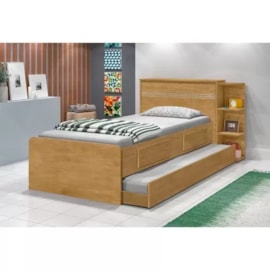 Cama Auxiliar Solteiro Eleganza Nature J&A Móveis