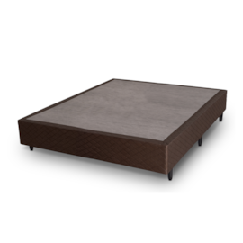 Cama Box Casal Sommier Liso Marrom 138x188x26cm