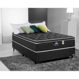 Cama Box Colchão Casal 138x32 Pérola Negra Preto