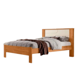 Cama Casal Perola Full Cinamomo/Off White Conquista Móveis
