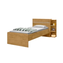 Cama Solteiro Jade Com Baú 2 Gavetas Nature
