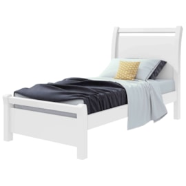Cama Solteiro Reali Branco Lopas