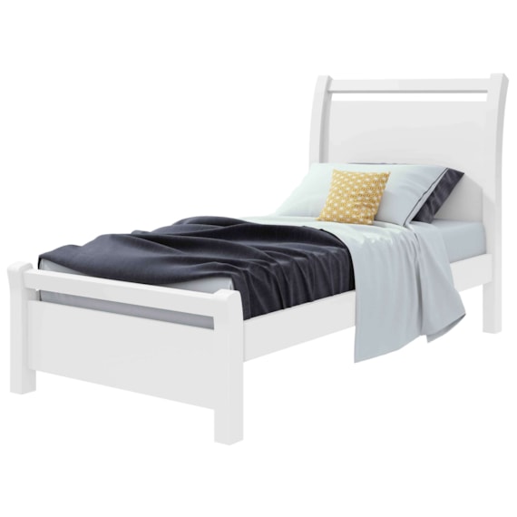 Cama Solteiro Reali Branco Lopas