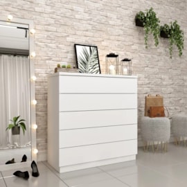 Cômoda 5 Gavetas Premium Branco