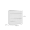 Cômoda 5 Gavetas Premium Branco