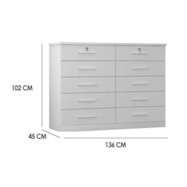 Cômoda Deca 10 Gavetas Cumaru Novo Horizonte