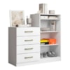 Cômoda Modelo Londres 2 Portas 4 Gavetas Branco