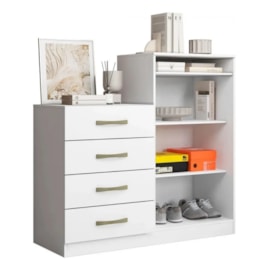Cômoda Modelo Londres 2 Portas 4 Gavetas Branco