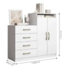 Cômoda Modelo Londres 2 Portas 4 Gavetas Branco
