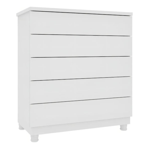 Cômoda Premium 5 Gavetas Neve Tcil Móveis