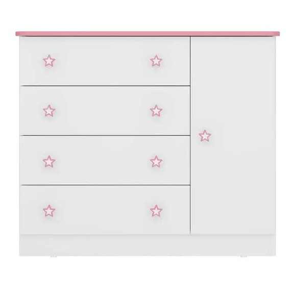 Cômoda Sapateira 1 Porta 4 Gavetas Doce Sonho Qmovi