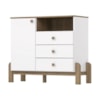 Cômoda Ternura 1Porta 3 Gavetas Branco/Jequitibá Henn Móveis