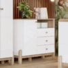 Cômoda Ternura 1Porta 3 Gavetas Branco/Jequitibá Henn Móveis