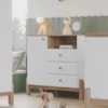 Cômoda Ternura 1Porta 3 Gavetas Branco/Jequitibá Henn Móveis